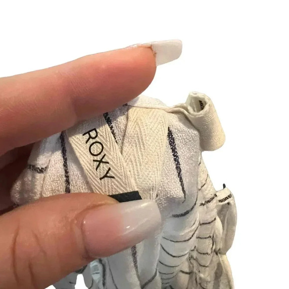 ROXY Striped Pattern Button Front Spaghetti Straps Dress Size Extra Small - Picture 3 of 8